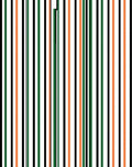 Bold Orange Black Green Stripe Accent Rug