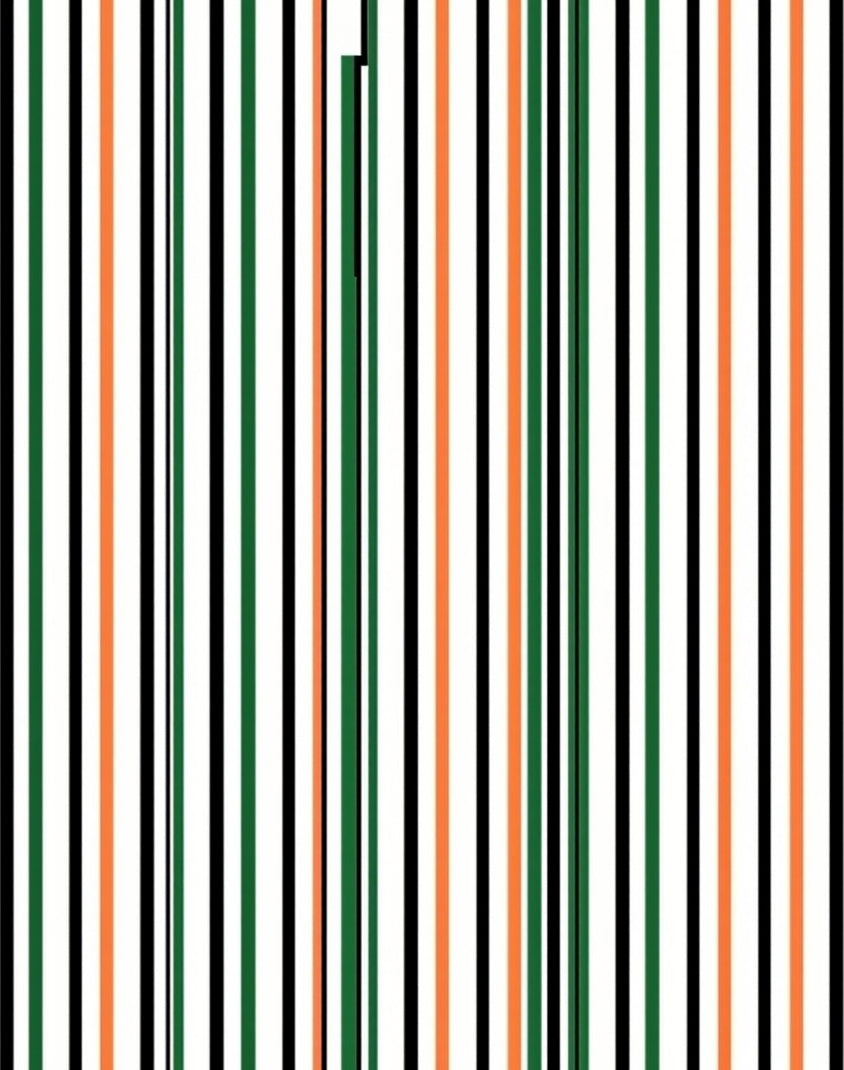 Bold Orange Black Green Stripe Accent Rug