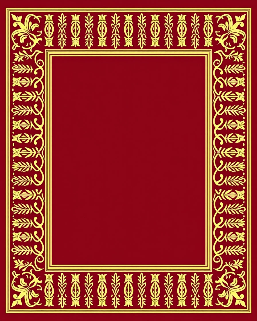 Red and Yellow Floral Border Rug