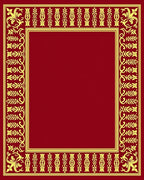Red and Yellow Floral Border Rug