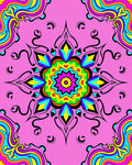 Psychedelic Pink Swirl Mandala Rug