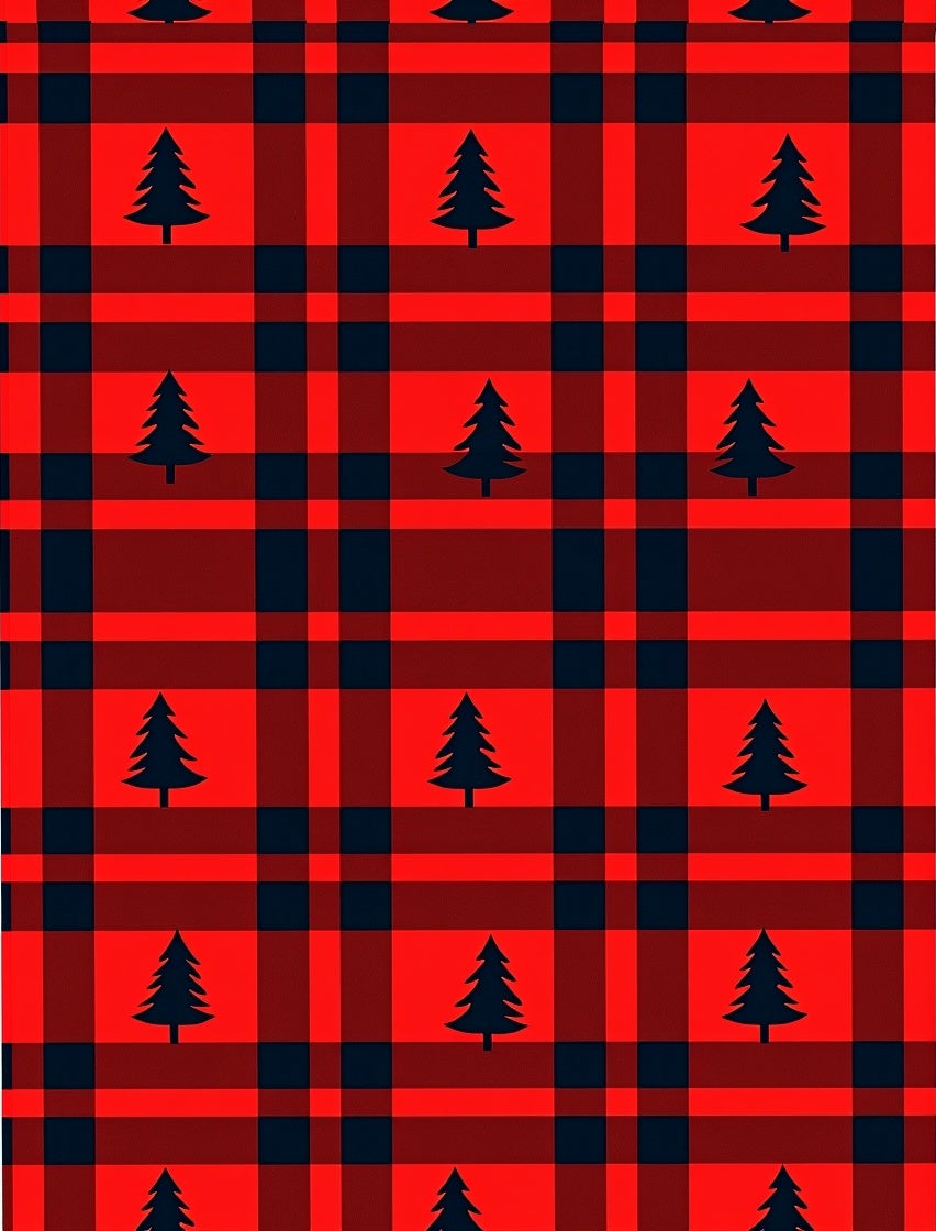 Rustic Red Buffalo Plaid Christmas Tree Rug