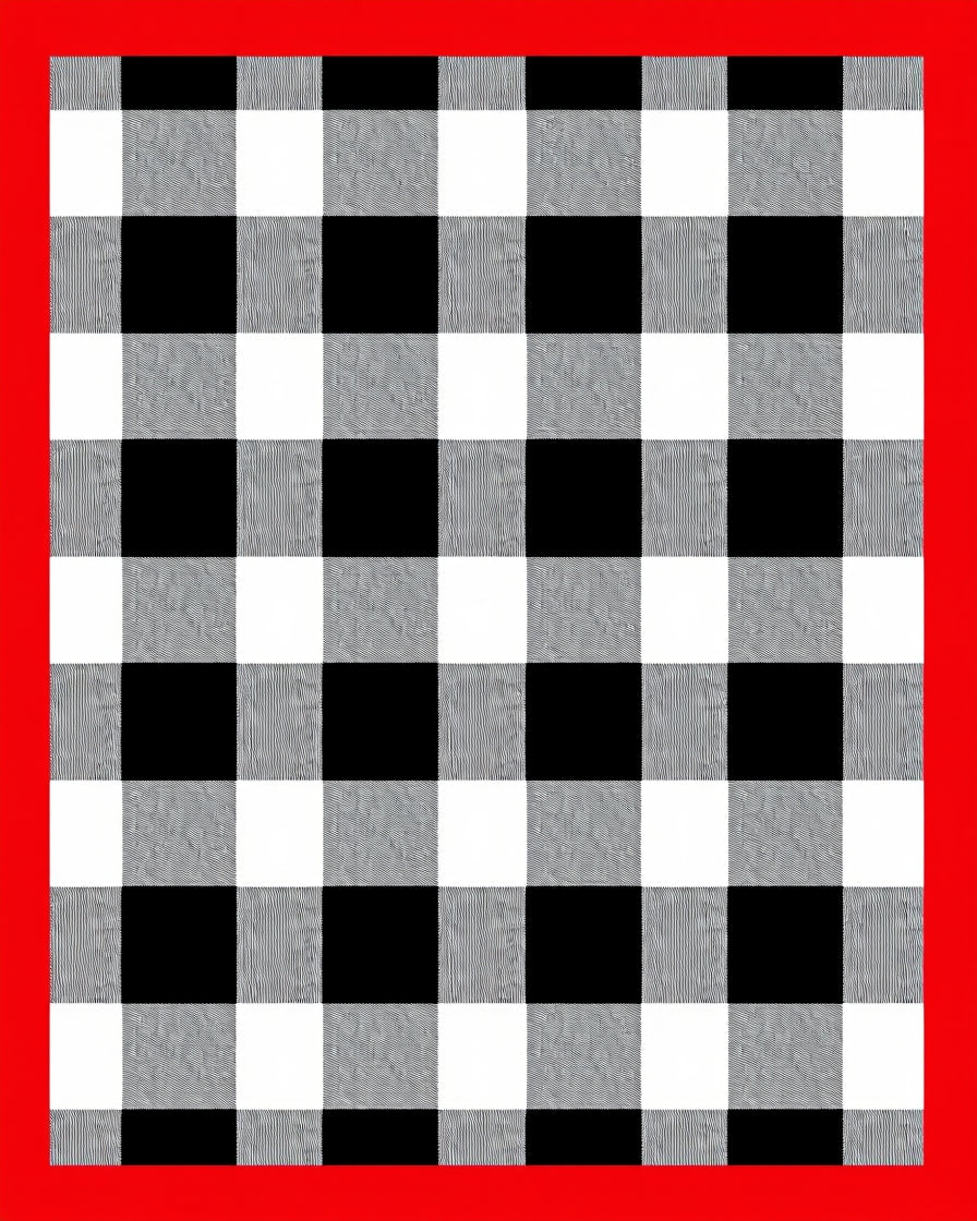 Classic Black White Buffalo Check Rug