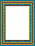 Turquoise Gold Blue Oceanic Border Rug