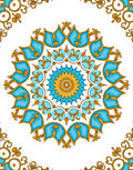 Azure Gold Medallion Floral Rug