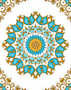 Azure Gold Medallion Floral Rug