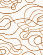 Earthy Tones Wavy Line Flow Rug