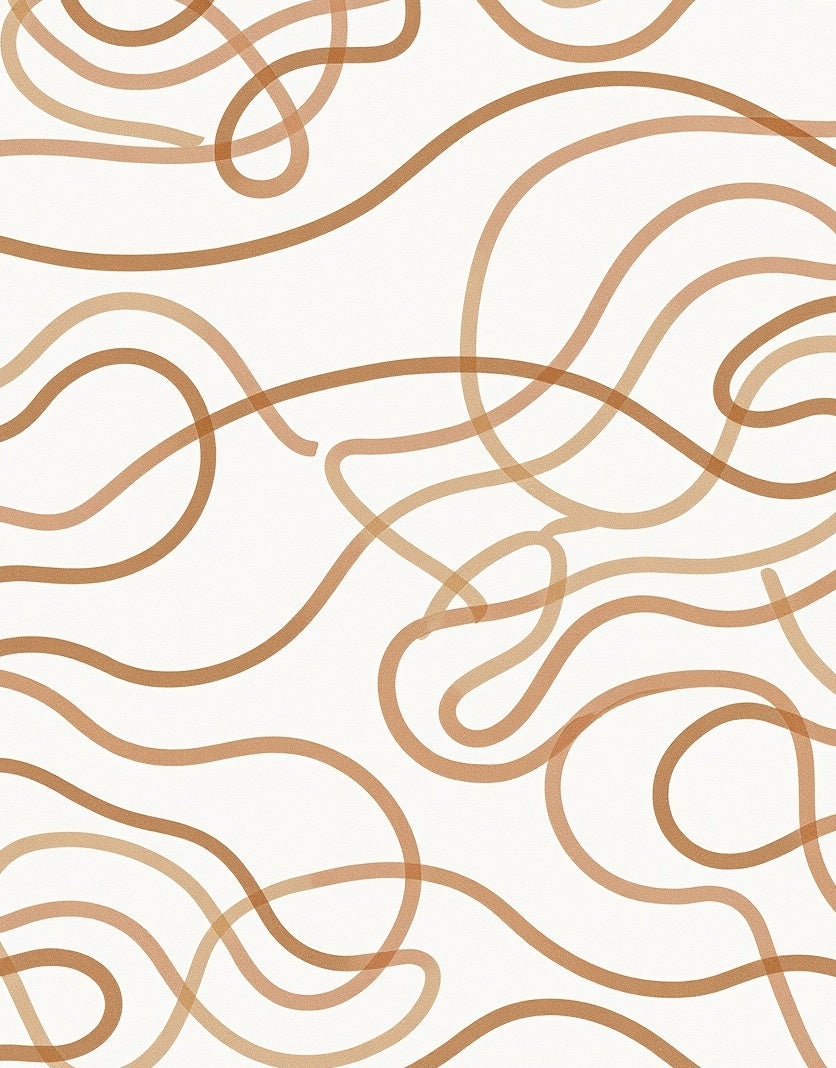 Earthy Tones Wavy Line Flow Rug