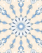 Pale Blue Medallion Abstract Starburst Rug