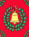 Red Yellow Bell Laurel Wreath Rug