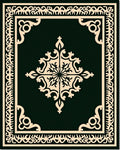 Elegant Ivory Cream Medallion Border Rug
