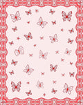 Pink Butterfly Flutter Border Rug