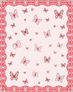 Pink Butterfly Flutter Border Rug