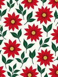 Bold Red Floral Leaf Arrangement Rug