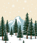 Winter Mountain Snowy Evergreen Forest Rug