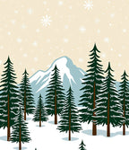 Winter Mountain Snowy Evergreen Forest Rug