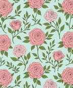 Soft Pink Rose Garden Swirls Rug