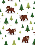 Cute Brown Bears Among Green Trees Rug