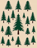Dark Green Evergreen Forest Repeating Pattern Rug
