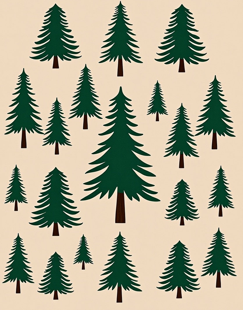 Dark Green Evergreen Forest Repeating Pattern Rug