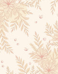 Pale Cream Floral Branch Illustration Rug
