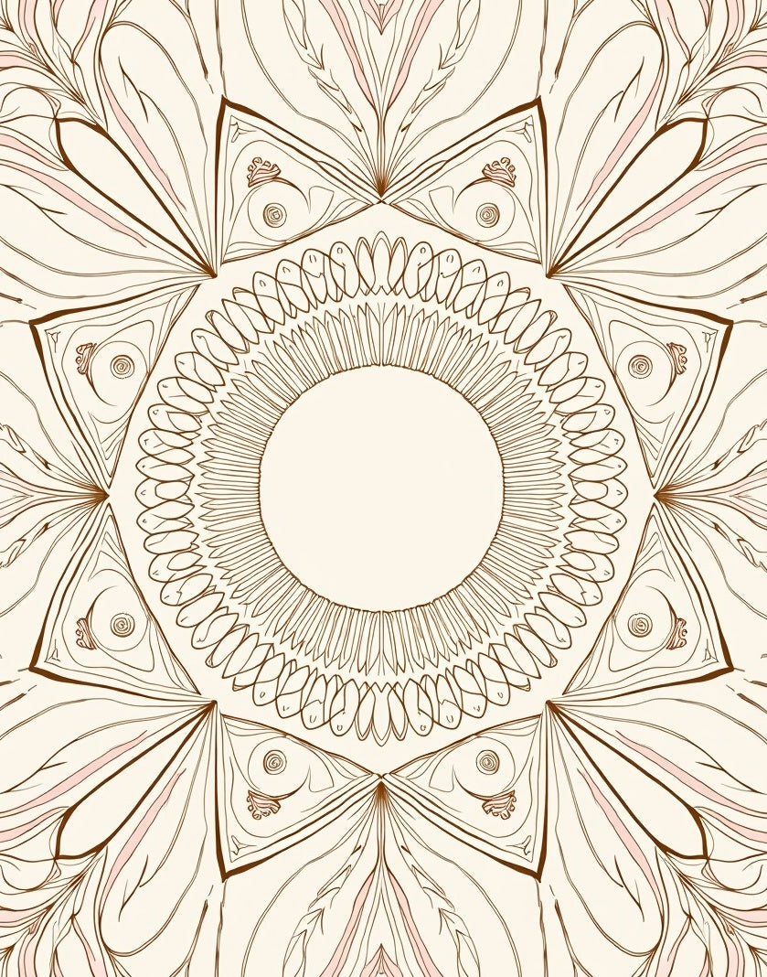 Delicate Pink and Brown Mandala Radiance Rug
