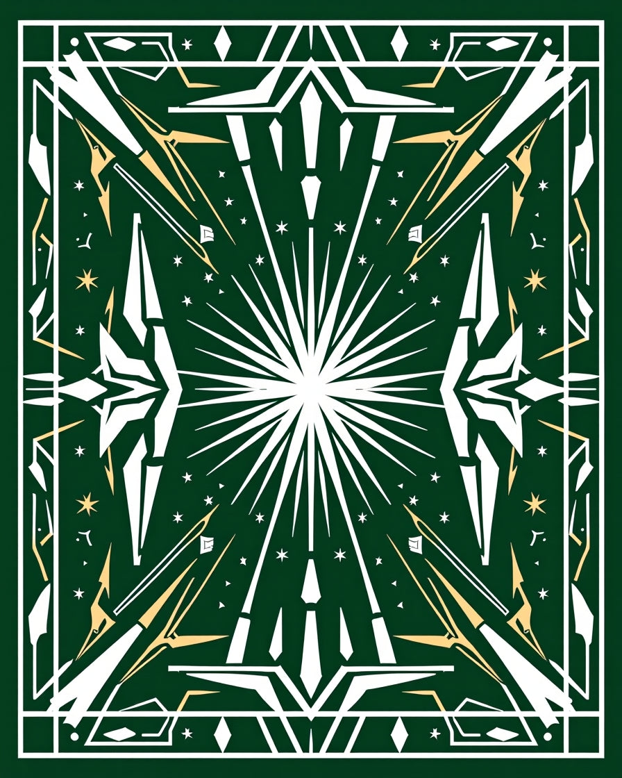 Emerald Forest Starburst Geometric Rug