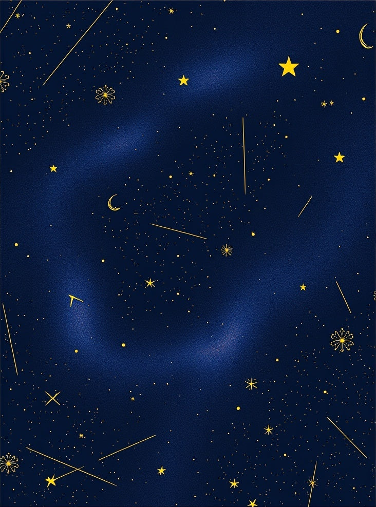 Cosmic Deep Blue Starry Night Rug