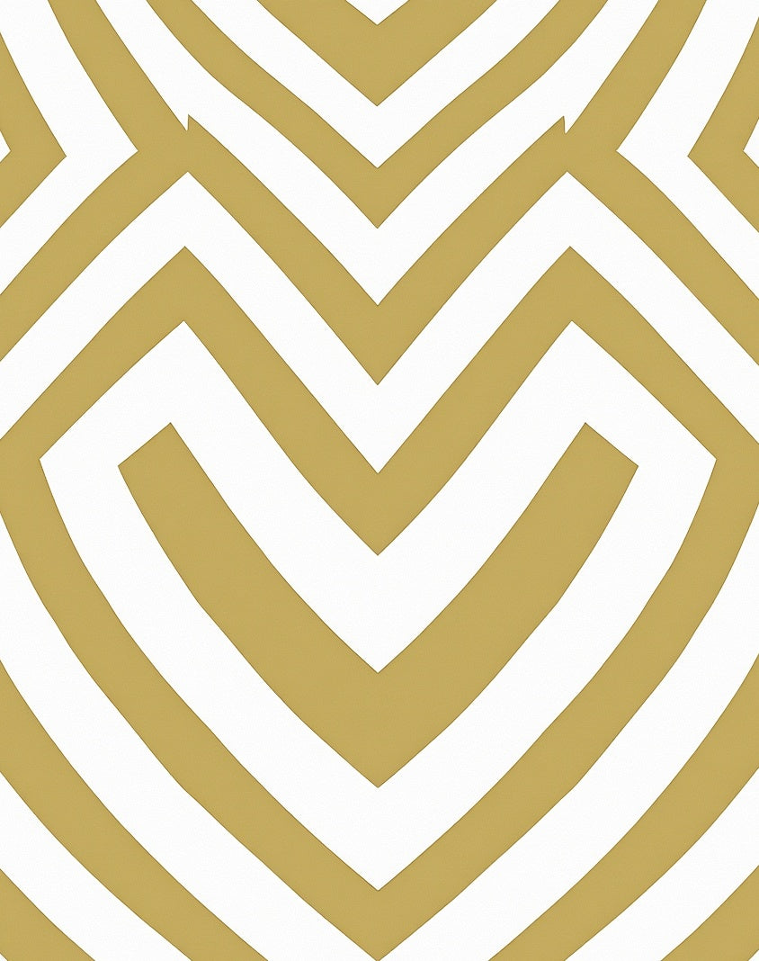 Golden White Geometric Maze Rug