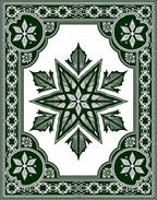 Emerald Green Starburst Mandala Rug