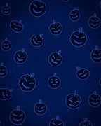 Dark Blue Glowing Jack-o-lantern Faces Rug