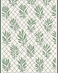 Green Leaf Lattice Natural Tone Rug