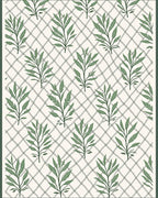 Green Leaf Lattice Natural Tone Rug