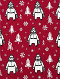 Festive Red Snowman Snowflake Forest Rug