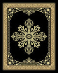 Exquisite Black Gold Floral Medallion Rug