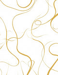 Golden Swirl Calligraphy Abstract Rug