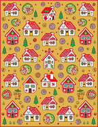 Holiday Village Red White Houses Rug