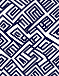 Navy Blue Geometric Maze Harmony Rug