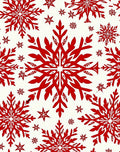 Bold Red Snowflake Repeating Pattern Rug