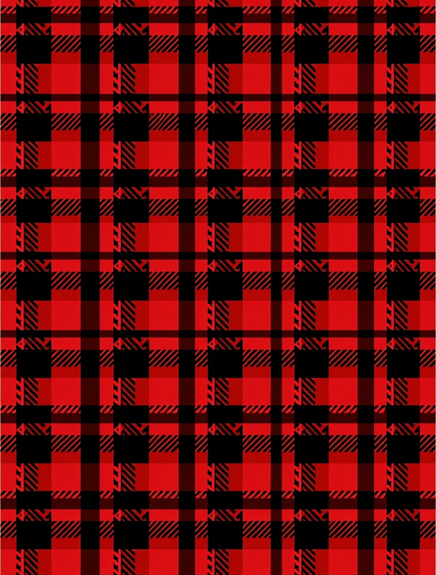 Bold Red Black Plaid Checkered Rug