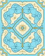 Azure Cream Floral Medallion Rug