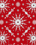 Crimson White Snowflake Explosion Rug