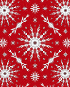 Crimson White Snowflake Explosion Rug