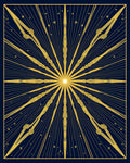 Golden Sunburst Starry Night Rug