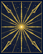 Golden Sunburst Starry Night Rug