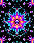Vivid Neon Floral Starburst Medallion Rug