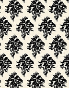 Black Cream Abstract Floral Medallion Rug
