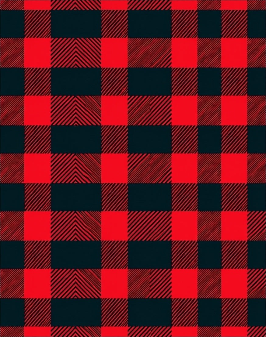 Red and Black Buffalo Check Squares Rug