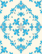 Bright Azure Floral Damask Rug