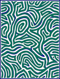Teal White Abstract Maze Rug